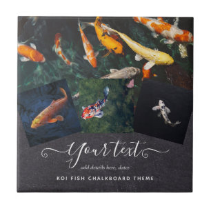 Custom KOI FISH Photo Collage Gift For Men Ceramic Tile