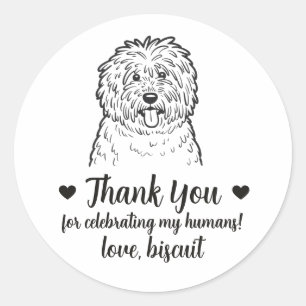 Custom Komondor Dog Wedding Favor Stickers