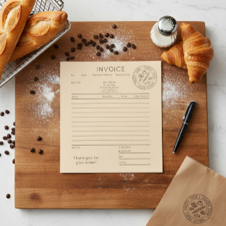 Custom Kraft Bakery Invoice Notepad