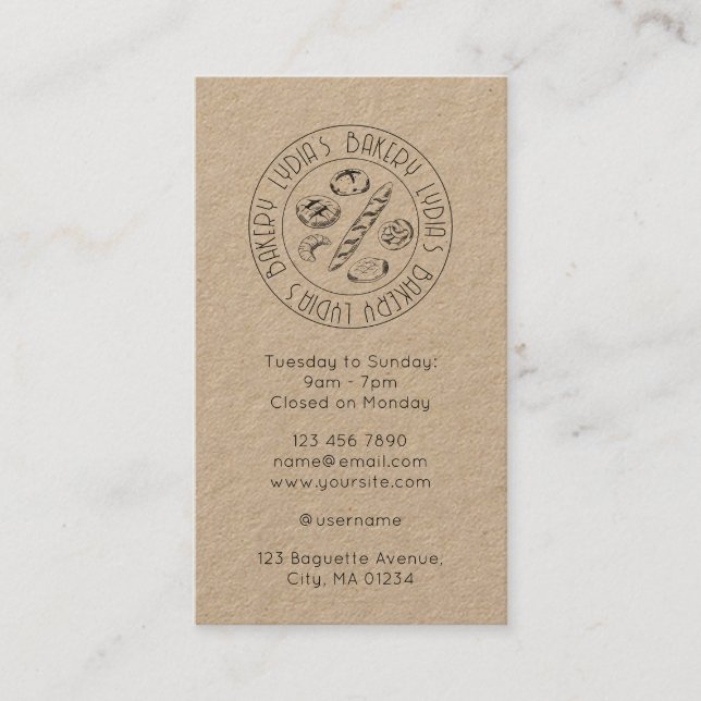 Custom Kraft Business Card with Hand-Drawn Logo (Front)
