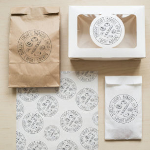 Custom Kraft Business Card with Hand-Drawn Logo Self-inking Stamp