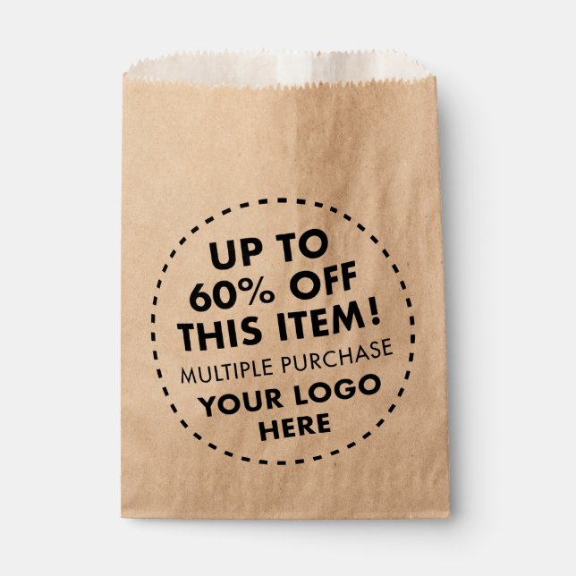 Custom Kraft Favor Bags 60% OFF Bulk Buy Discount (Front)