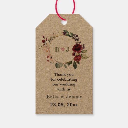 Custom Kraft Paper Personalized WeddingThank You Gift Tags