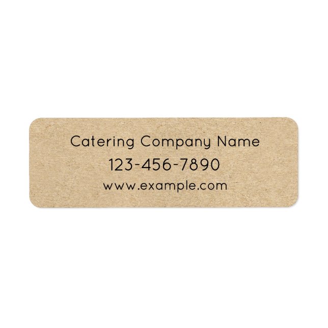 Custom Kraft Paper Style Catering Food Meal Prep Label (Front)