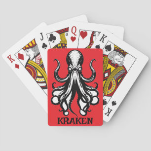 Custom Kraken Octopus Squid Name Personalized Poker Cards