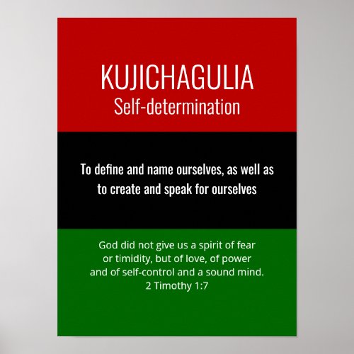 Custom KUJICHAGULIA Self Determination Kwanzaa Poster