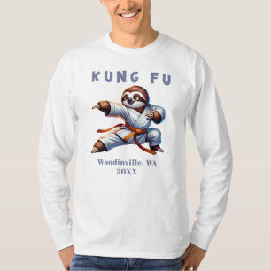 Custom Kung Fu Martial Arts Location Date Name T-Shirt