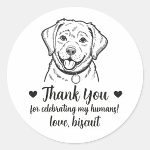 Custom Lab Dog Wedding Favor Stickers
