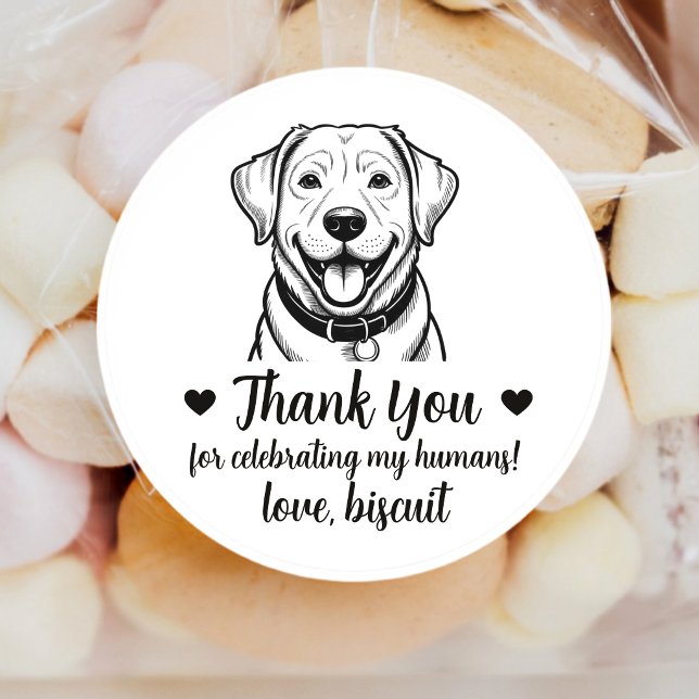Custom Lab Dog Wedding Favor Stickers (Creator Uploaded)