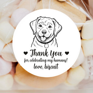 Custom Lab Dog Wedding Favor Stickers