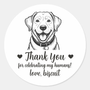 Custom Lab Dog Wedding Favor Stickers
