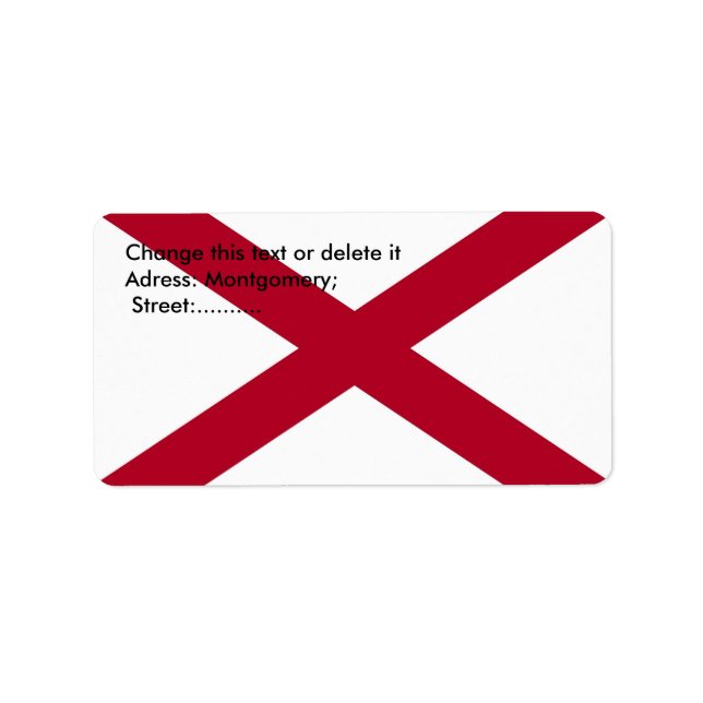 Custom Label with Flag of Alabama, U.S.A. (Front)