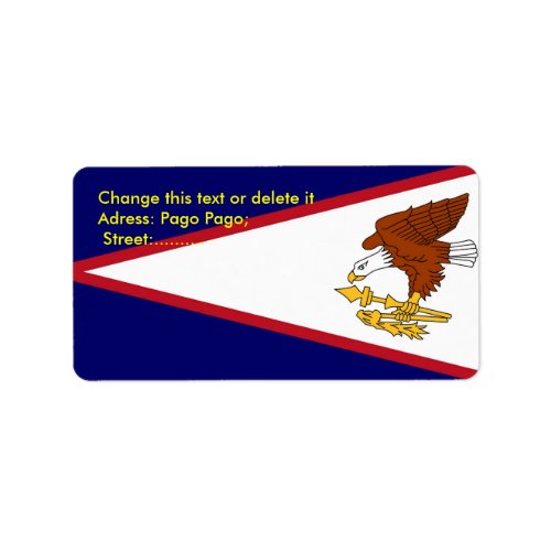 Custom Label with Flag of American Samoa