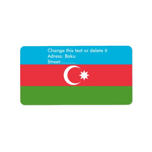 Custom Label with Flag of Azerbaijan (Front)
