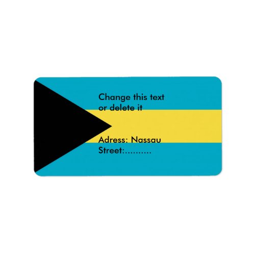 Custom Label with Flag of Bahamas