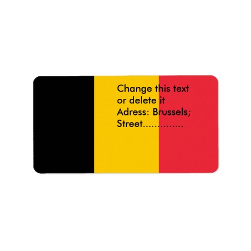 Custom Label with Flag of Belgium