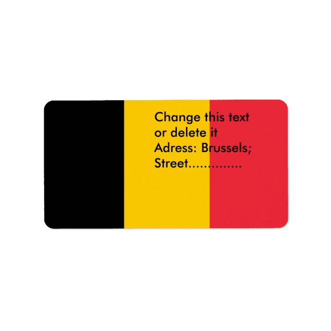 Custom Label with Flag of Belgium (Front)
