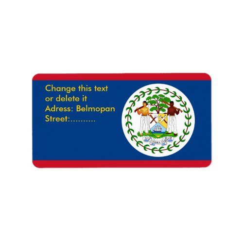 Custom Label with Flag of Belize