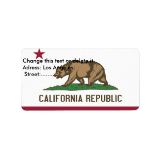 Custom Label with Flag of California, U.S.A.