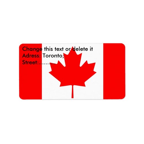 Custom Label with Flag of Canada