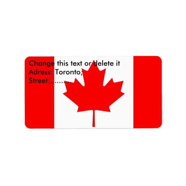 Custom Label with Flag of Canada (Front)