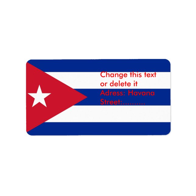 Custom Label with Flag of Cuba (Front)