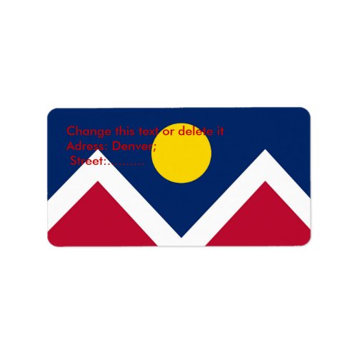 Custom Label with Flag of Denver Colorado