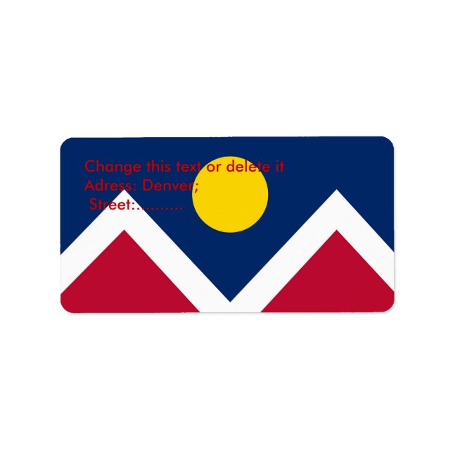 Custom Label with Flag of Denver, Colorado (Front)