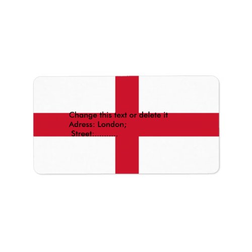 Custom Label with Flag of England