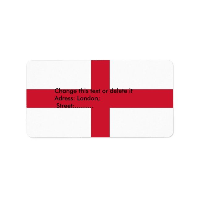 Custom Label with Flag of England (Front)