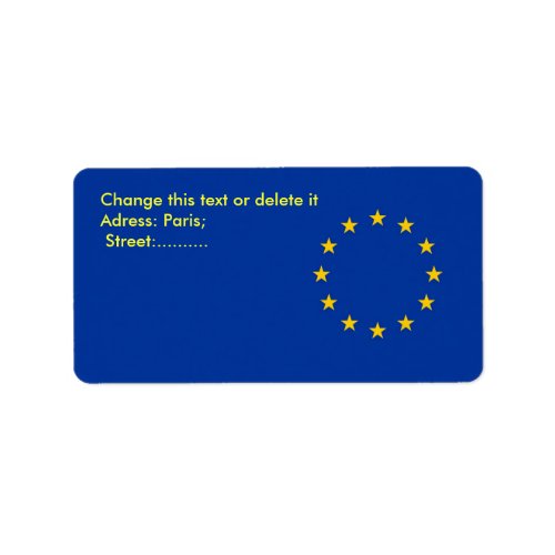 Custom Label with Flag of European Union