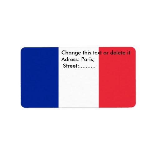 Custom Label with Flag of France