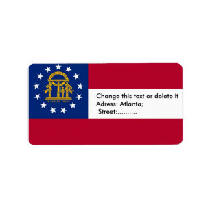 Custom Label with Flag of Georgia, U.S.A.