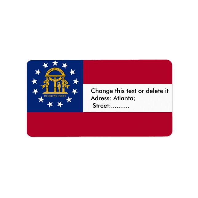 Custom Label with Flag of Georgia, U.S.A. (Front)