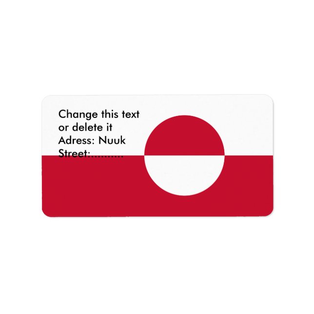 Custom Label with Flag of Greenland (Front)