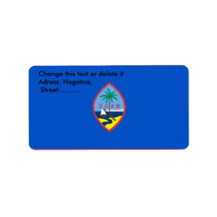 Custom Label with Flag of Guam, U.S.A.