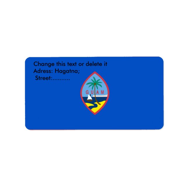 Custom Label with Flag of Guam, U.S.A. (Front)