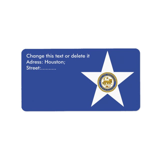 Custom Label with Flag of Houston, U.S.A. (Front)