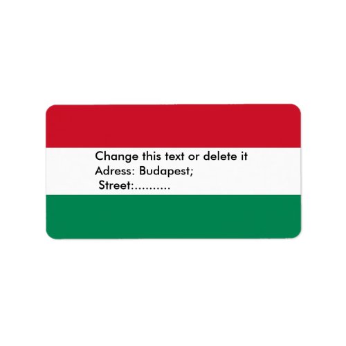 Custom Label with Flag of Hungary