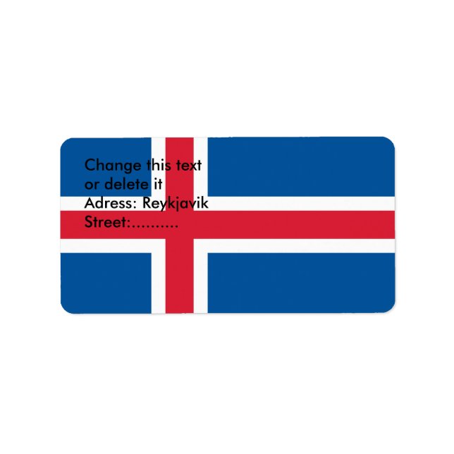Custom Label with Flag of Iceland (Front)