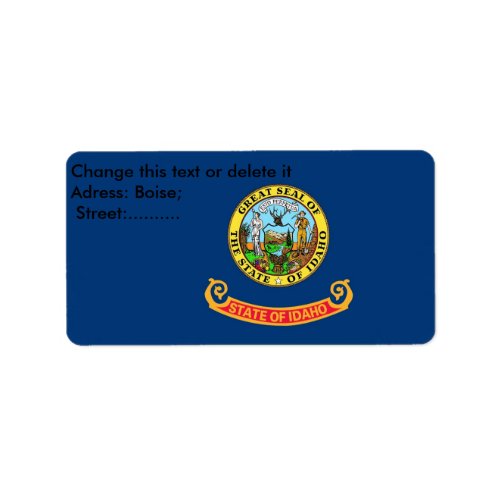 Custom Label with Flag of Idaho
