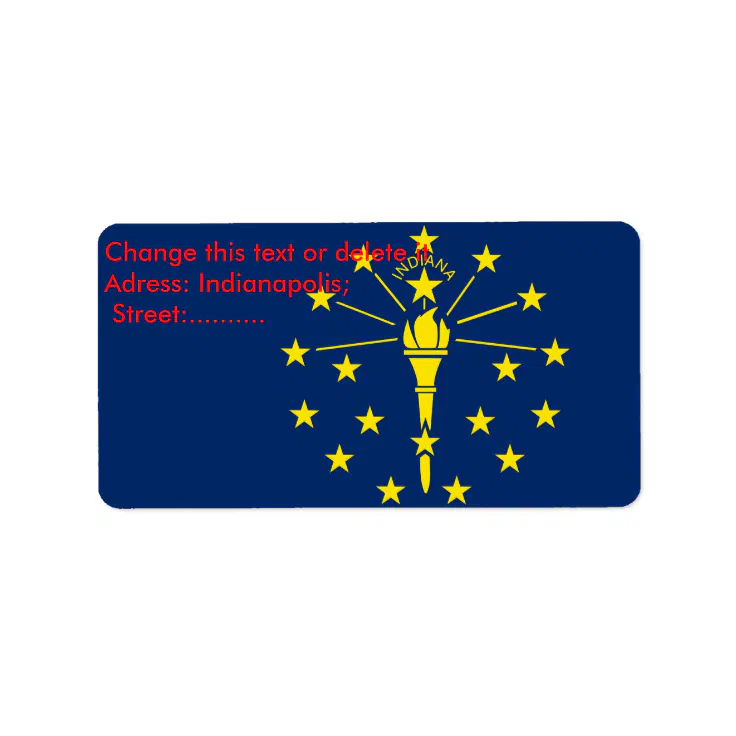 Custom Label with Flag of Indiana | Zazzle