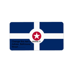 Custom Label with Flag of Indianapolis, U.S.A.