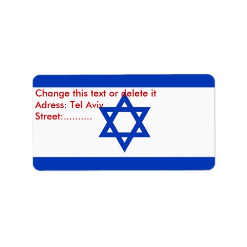 Custom Label with Flag of Israel
