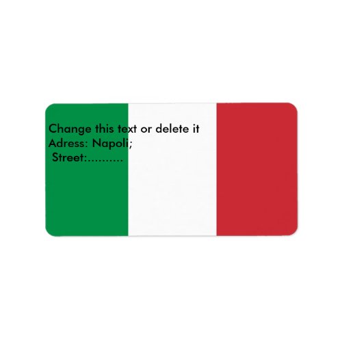 Custom Label with Flag of Italy