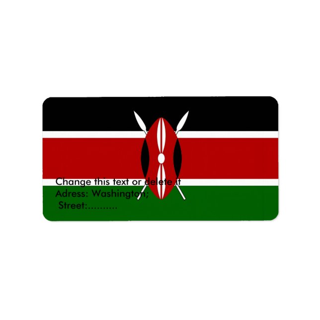 Custom Label with Flag of Kenya (Front)