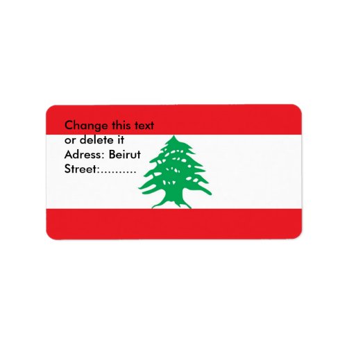 Custom Label with Flag of Lebanon