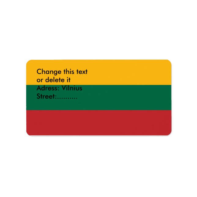 Custom Label with Flag of Lithuania (Front)