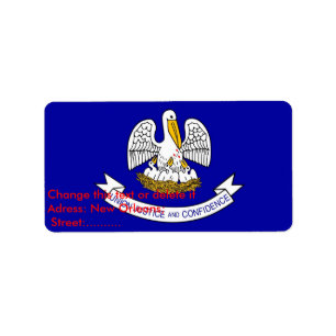 Custom Label with Flag of Louisiana, U.S.A.