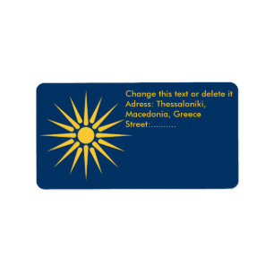 Custom Label with Flag of Macedonia, Greece